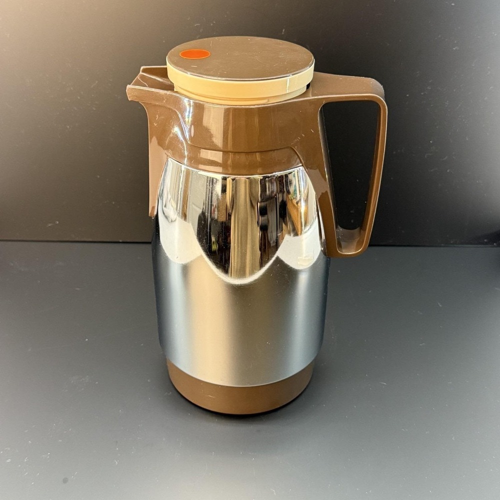 Vintage Dr Zimmermann Thermal Carafe No 950 N West Germany Chrome Brown MCM